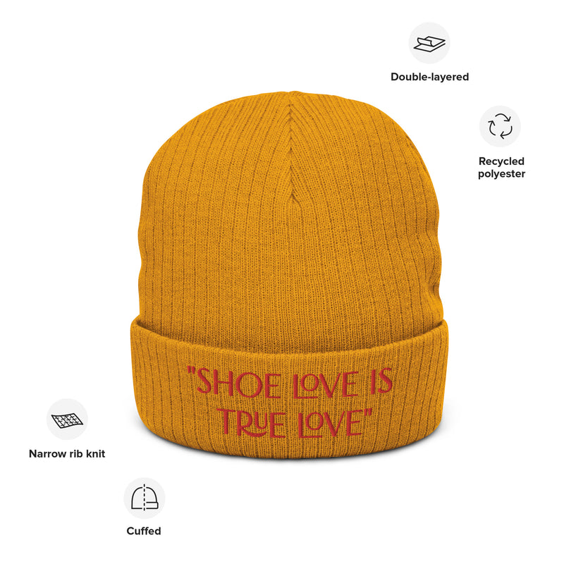 SHOE LOVE Ribbed knit beanie