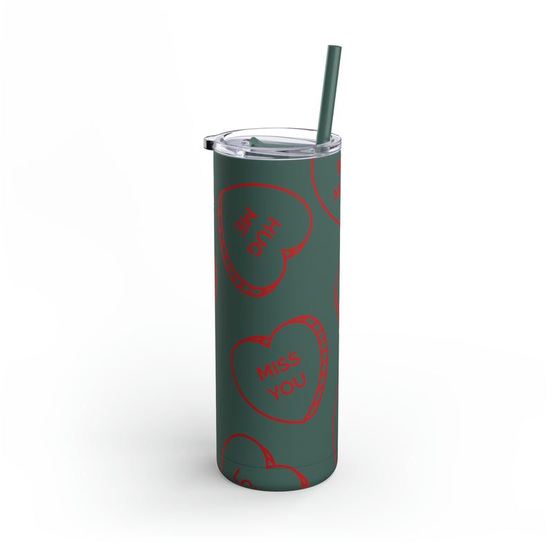 Hearts Skinny Matte Tumbler, 20oz