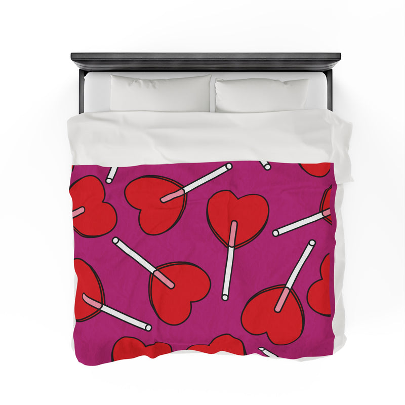 HEART LOLLY Velveteen Plush Blanket