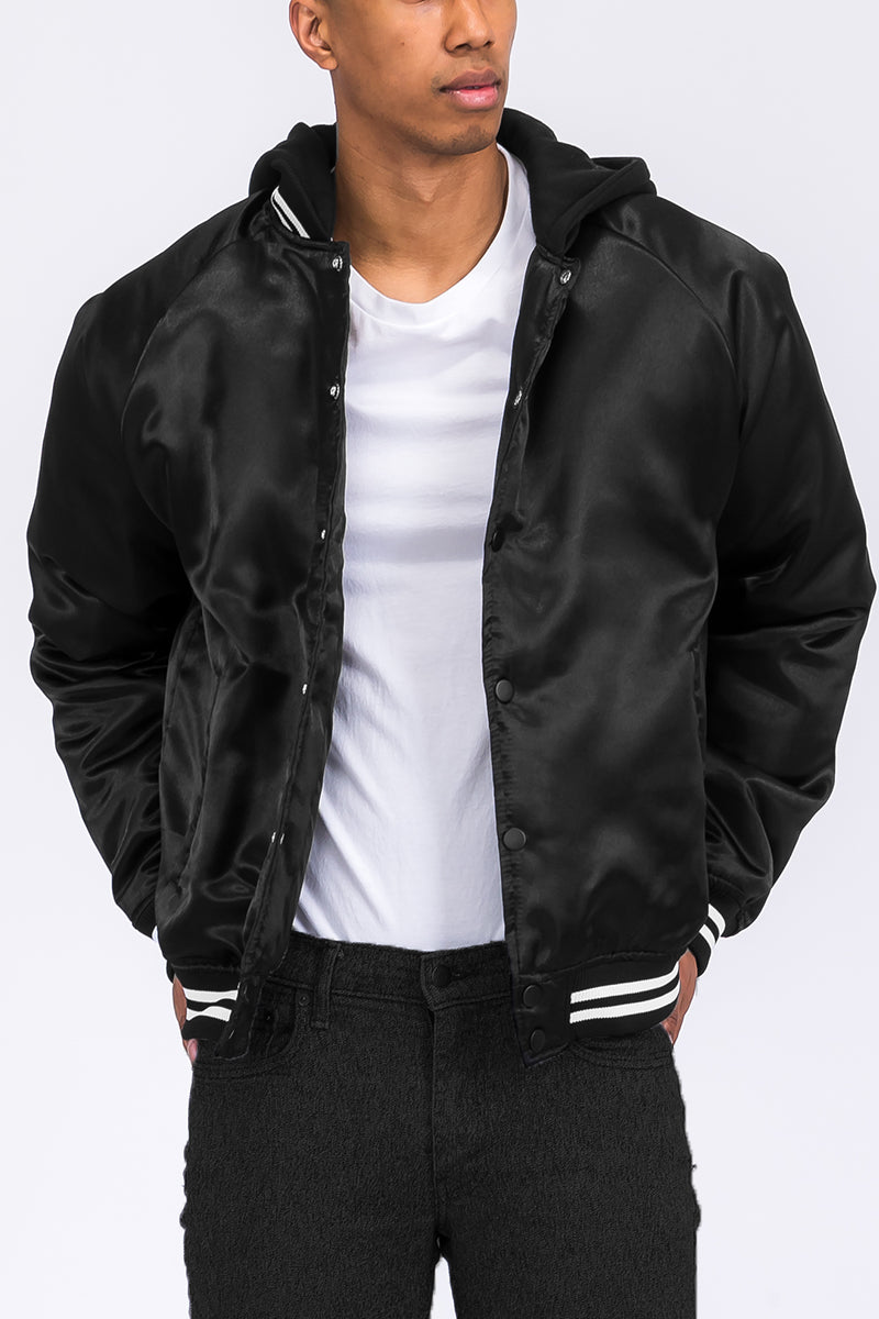 Satin Hooded Varsity Jacket-2