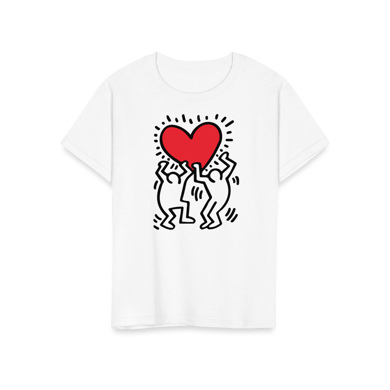 Men Holding Heart Icon, Street Art T-Shirt-14