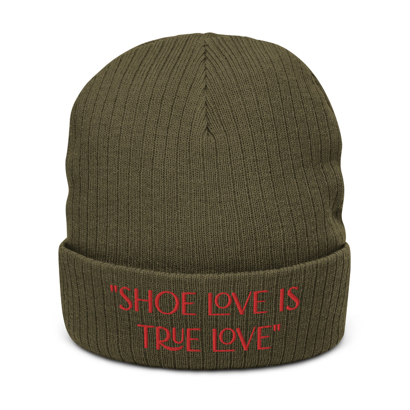 SHOE LOVE Ribbed knit beanie