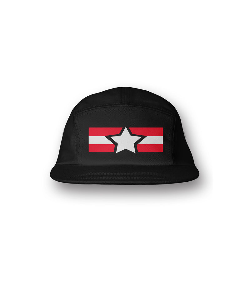 5Star 5panel Hat (black red white)