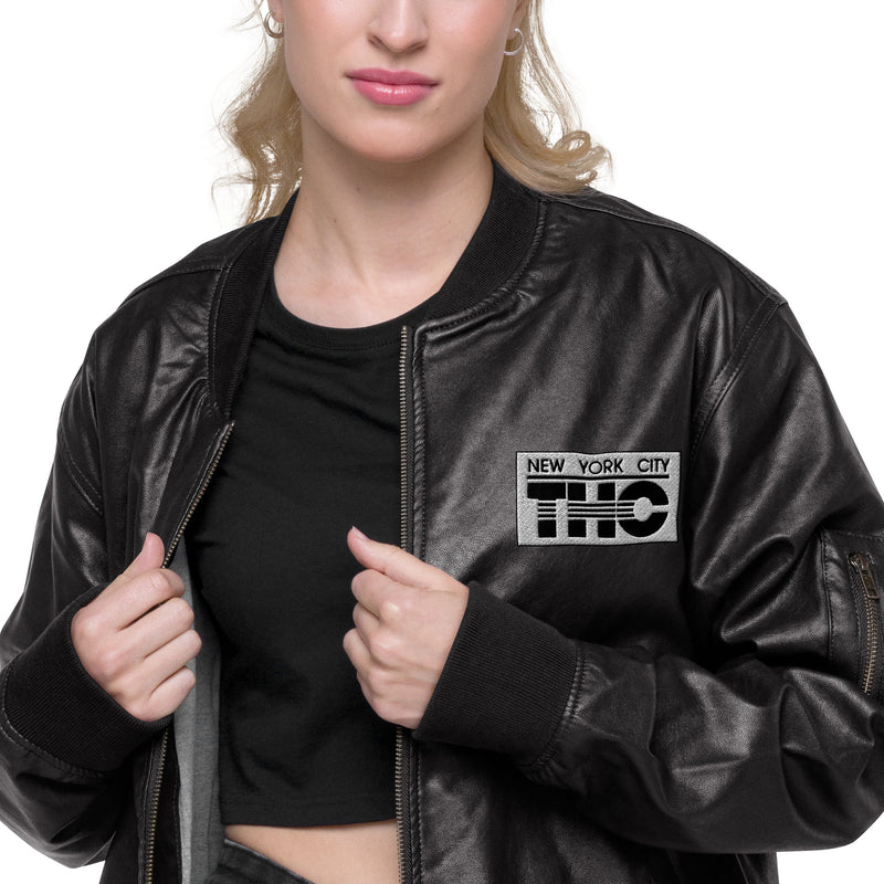 THC Leather Bomber Jacket